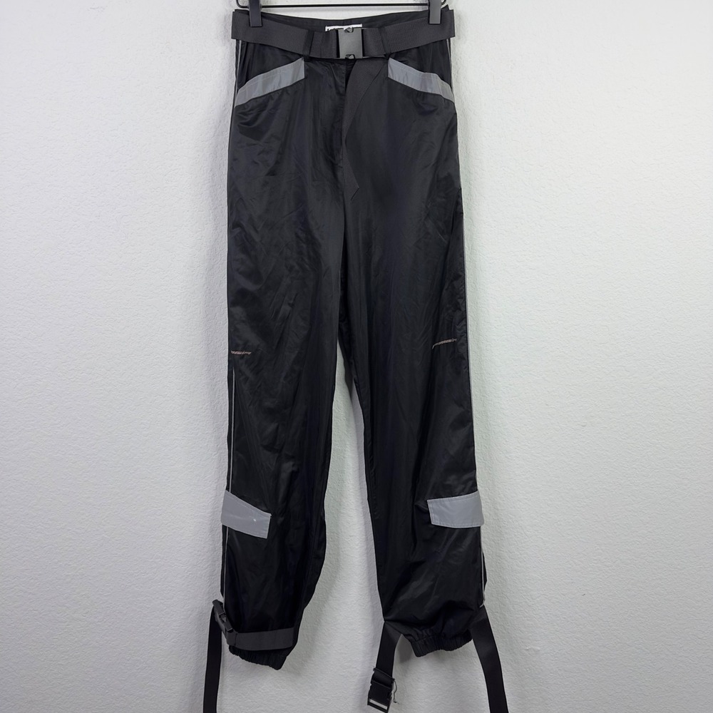 I AM GIA Pants XS Black Cargo Pants Reflective Streetwear Cargo Tech Y2K Utility